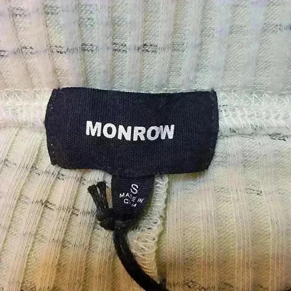 Monrow Pants Womens Small Green Marled Ribbed Flared Stretch Pull On Athleisure - Picture 2 of 13